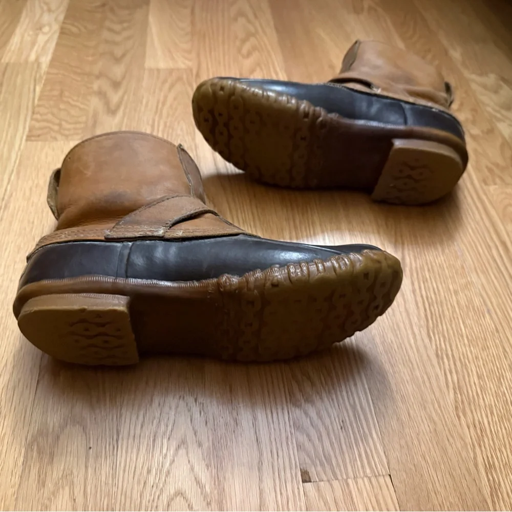 L.L. Bean Brown Leather and Dark Brown Rubber Duck Boots